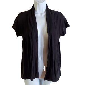 Forever Open front cardigan Coverup Medium Black Ribbed Collar Stretch Normcore